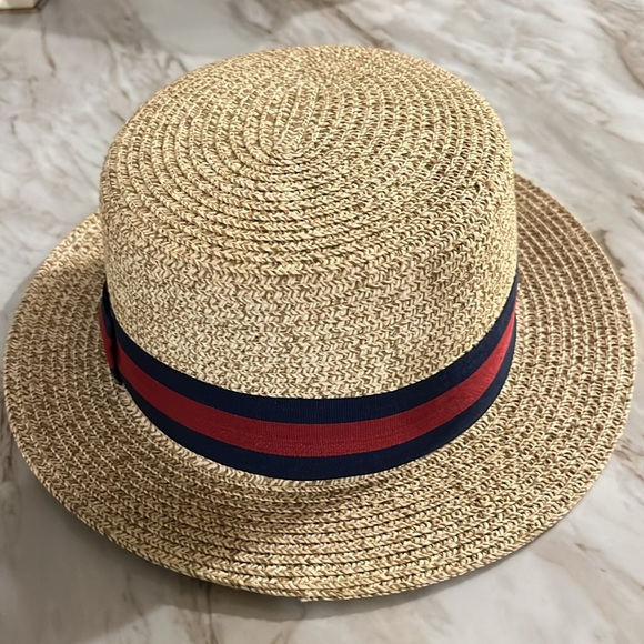Epoch Straw Fedora Hat Size S/M EXC - Picture 2 of 6